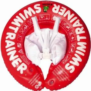 Entraîneur de natation gonflable rouge avec harnais blanc