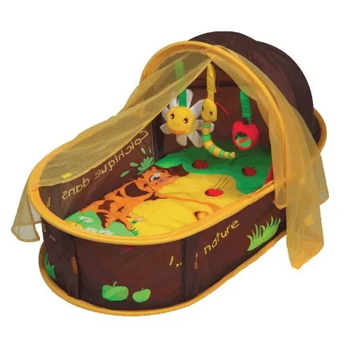 Lit de voyage escamotable portable avec jouets suspendus