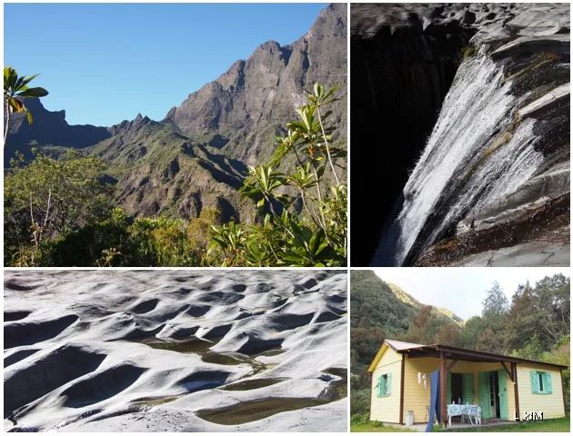 Trois Roches Montage de cascades et de paysages de Trois Roches à La Réunion