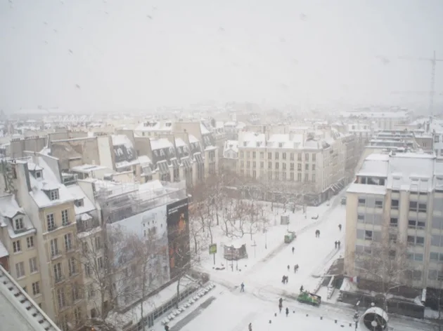 A Paris sous la neige l'important c'est la rose !