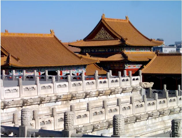 Hall et terrasses de la Cité Interdite à Pékin