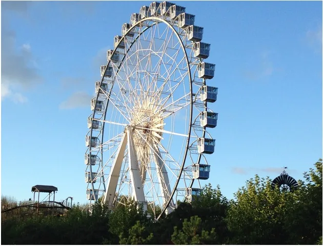 Grande roue s'élevant au-dessus des arbres à Nigloland