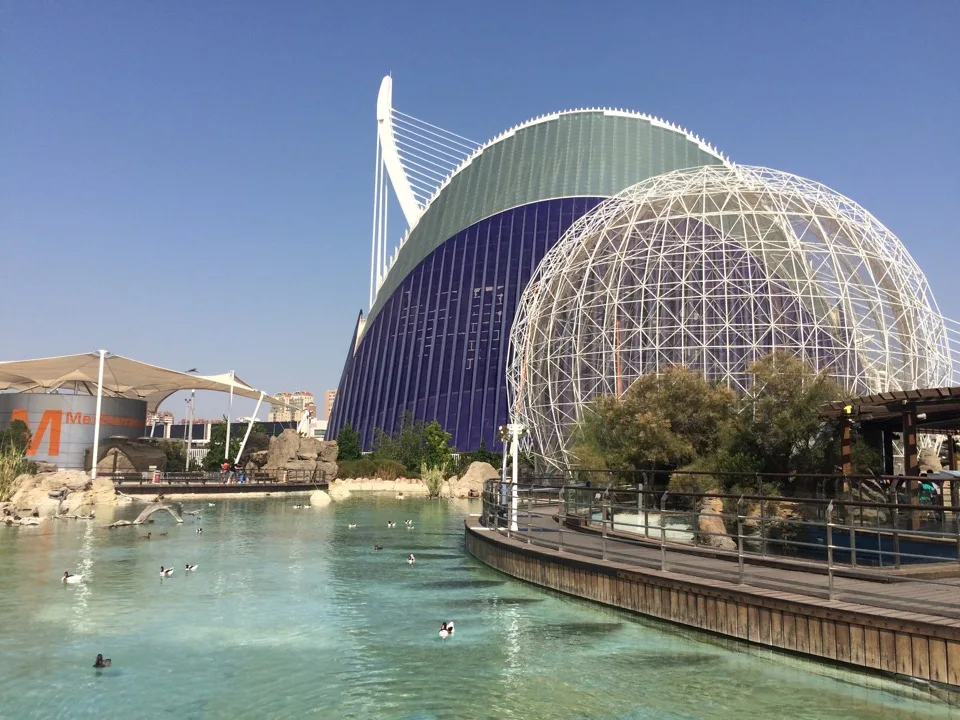 Bâtiments futuristes de la Cité des arts et des sciences à Valence