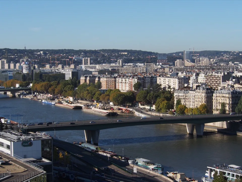 La Seine et les ponts vus du ballon