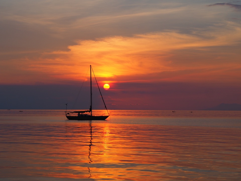 coucher du soleil à Lovina