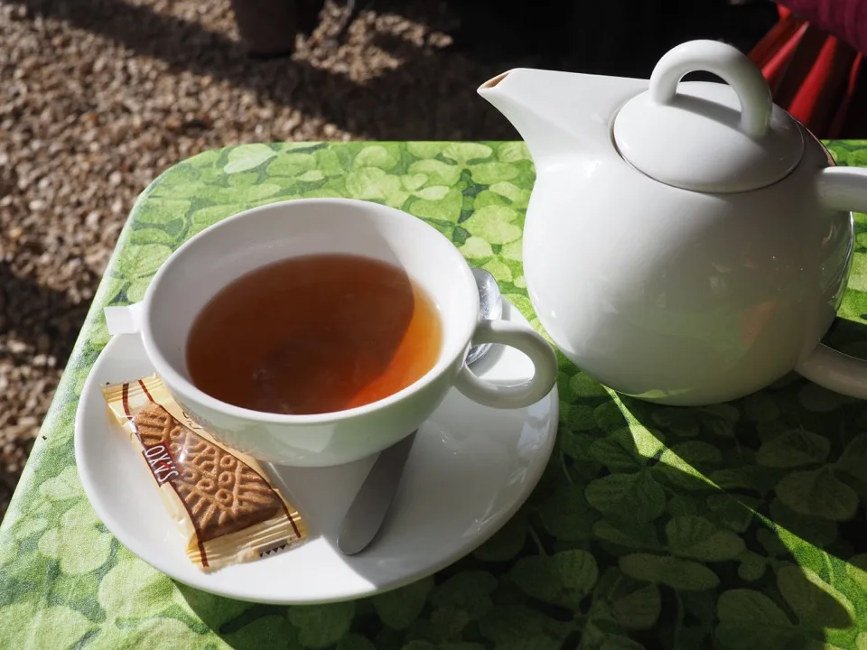 Thé et biscuit servis au Château du Rivau
