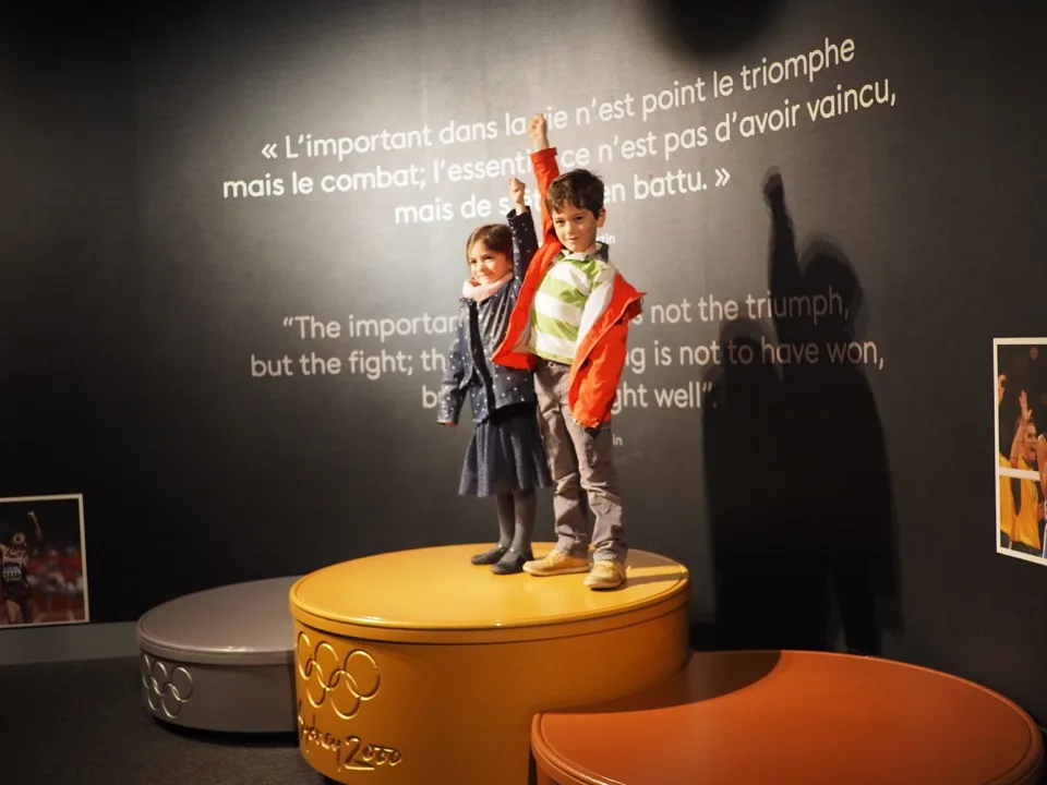 Famille sur un podium olympique
