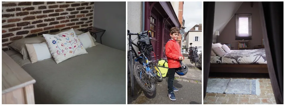 Collage d'une chambre d'hôtes et de vélos à la Villa Saint-Pierre