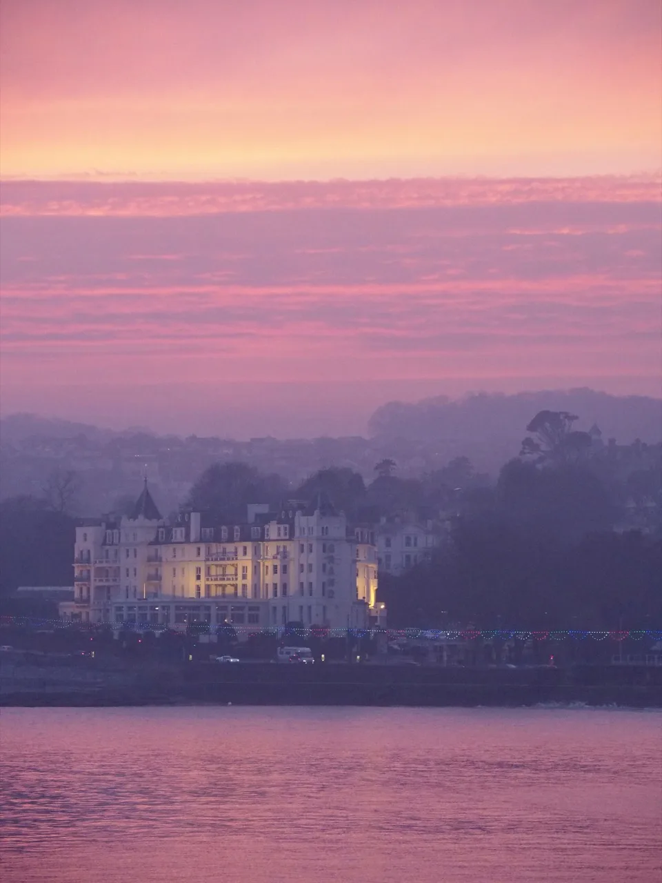 Torquay at sunset seen from the sea