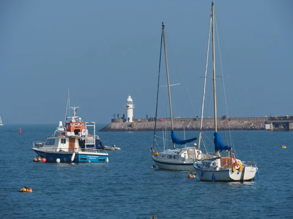 Yachts and fishing boat in Brixham harbour