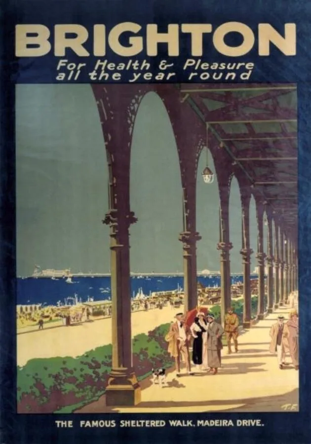 Affiche vintage faisant la promotion de Brighton comme station balnéaire