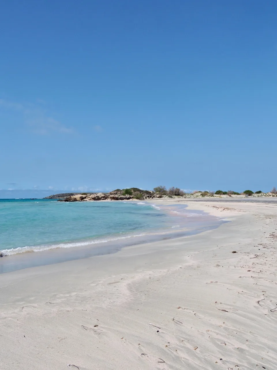 Pink-sand beach and turquoise water at Elafonissi