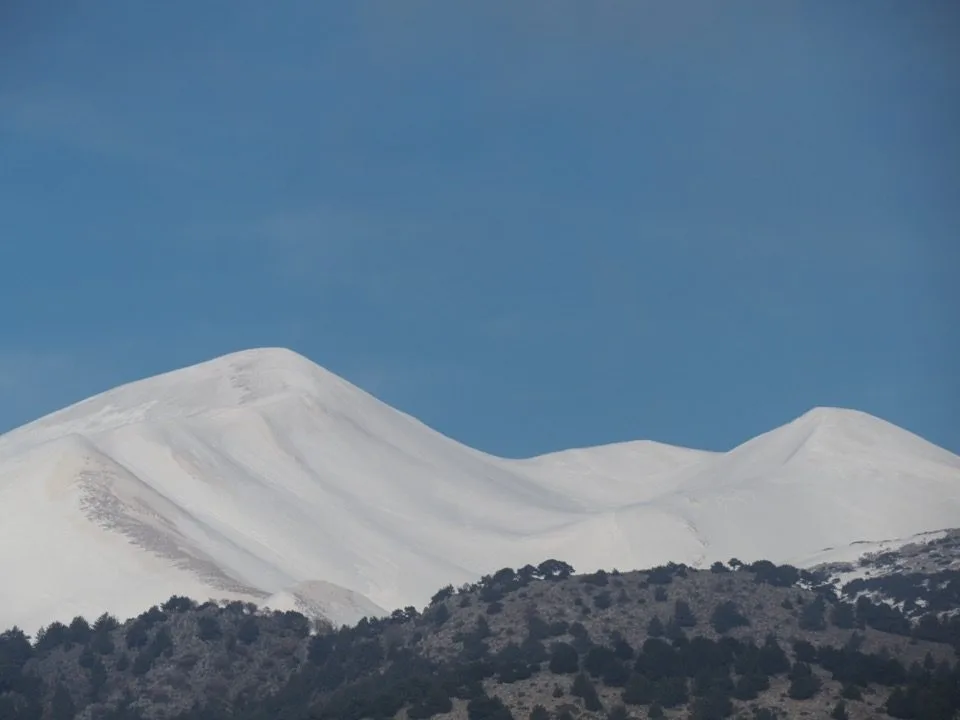Snow-capped Cretan mountains