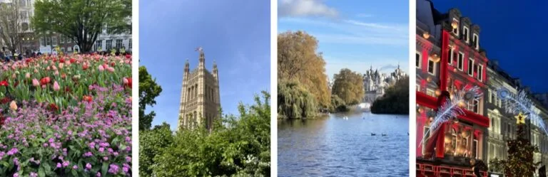 Londres au fil des saisons : tulipes, architecture, parc et illuminations