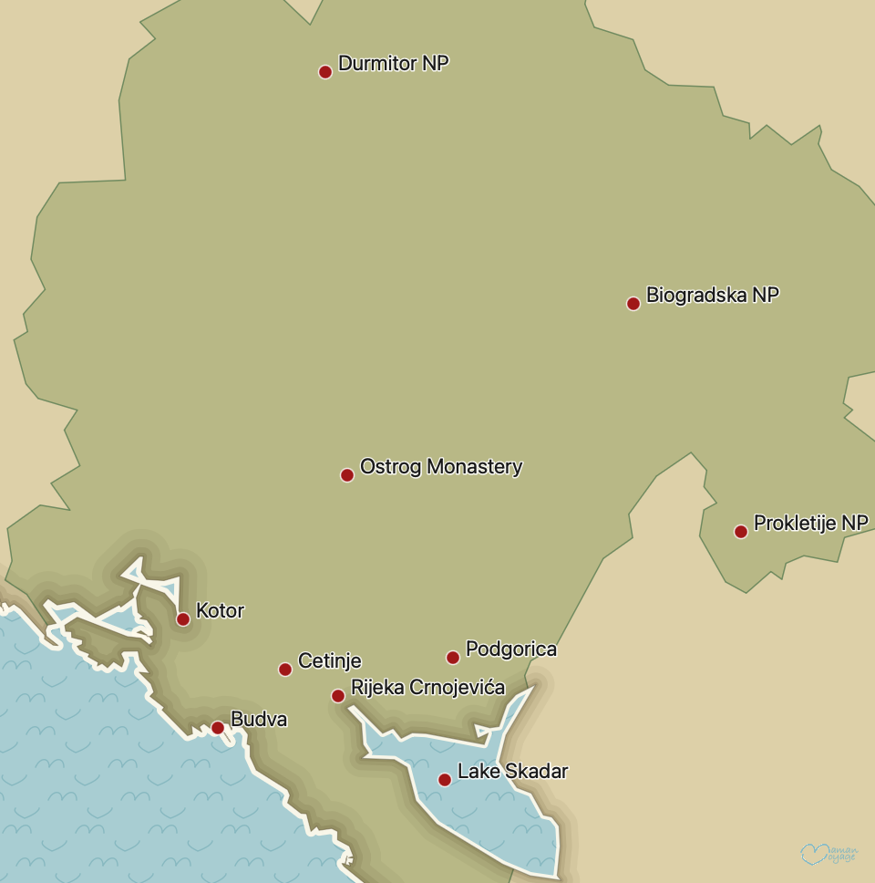 Map of Montenegro