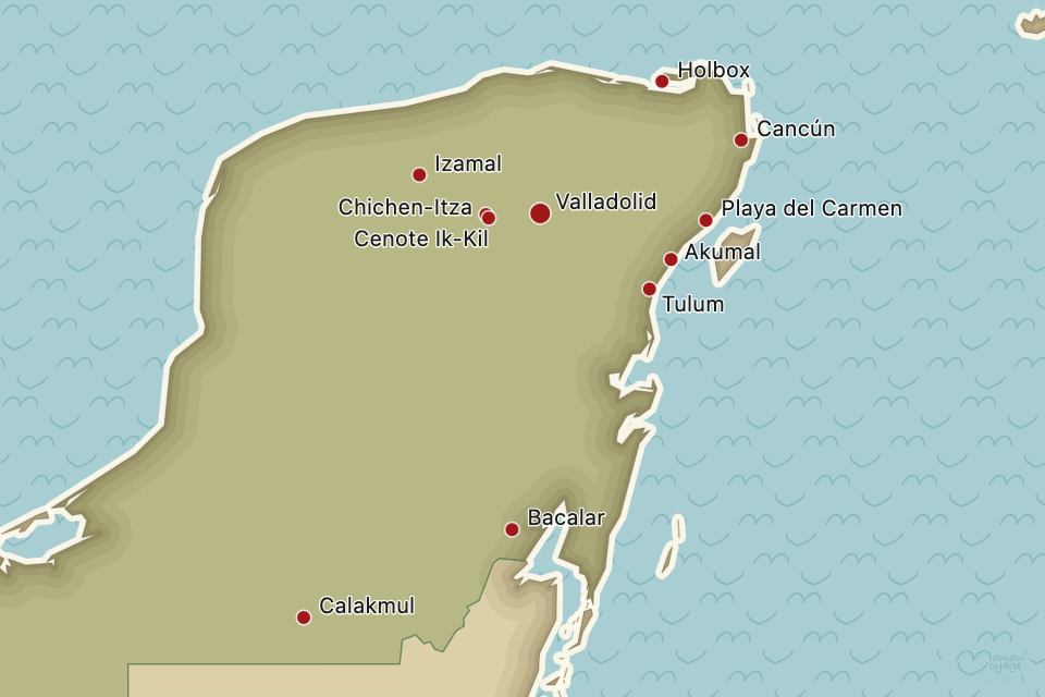 Carte : Valladolid et environs (11 lieux)